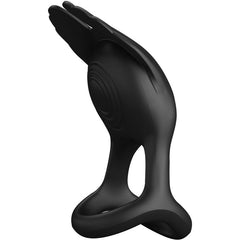 PRETTY LOVE - SILAS ANILLO VIBRADOR PARA EL PENE 7 VIBRACIONES SILICONA NEGRA