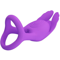 PRETTY LOVE - SILAS ANNEAU PÉNIS VIBRANT 7 VIBRATIONS SILICONE VIOLET