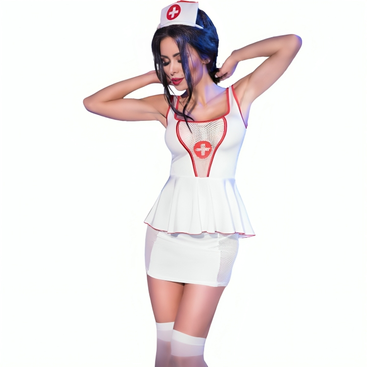 CHILIROSE - CR 4160 NURSE TOP AND SKIRT COSTUME S/M