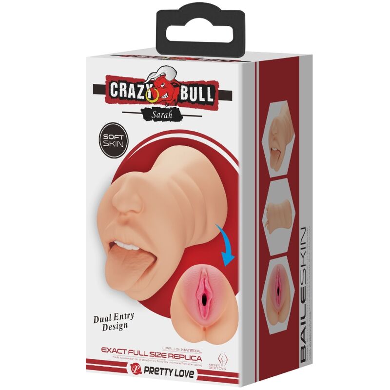 CRAZY BULL - MASTUBADOR EN FORMA DE VAGINA DE SARAH DOBLE ENTRADA