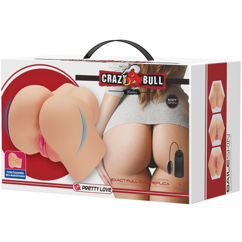 CRAZY BULL - VIBRADOR REALISTA DE VAGINA Y ANO HAILEY