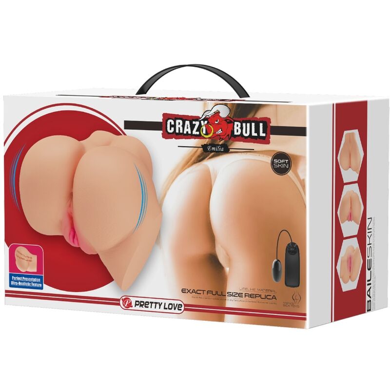 CRAZY BULL - VIBRADOR REALISTA DE VAGINA Y ANO EMILIA