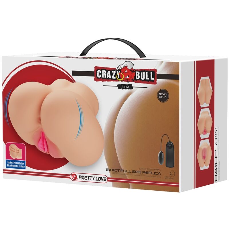 CRAZY BULL - VIBRADOR REALISTA DE VAGINA Y ANO LUNA