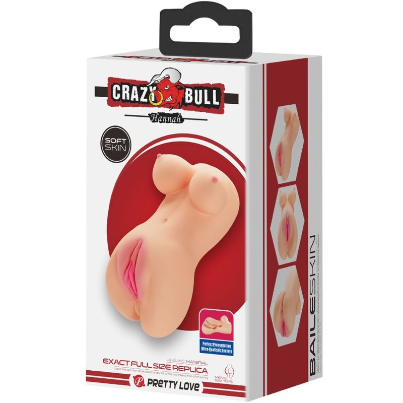 CRAZY BULL - HANNAH VIBRADOR REALISTA DE VAGINA Y ANO