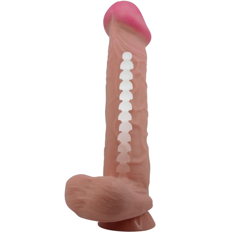 PRETTY LOVE - SLIDING SKIN SERIES REALISTIC DILDO WITH SUCTION CUP SLIDING SKIN BROWN 26 CM