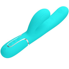 PRETTY LOVE - PERLITA 3 EN 1 VIBRADOR MULTIFUNCIÓN PUNTO G VERDE AGUA