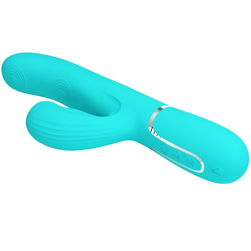 PRETTY LOVE - PERLITA 3 EN 1 VIBRADOR MULTIFUNCIÓN PUNTO G VERDE AGUA