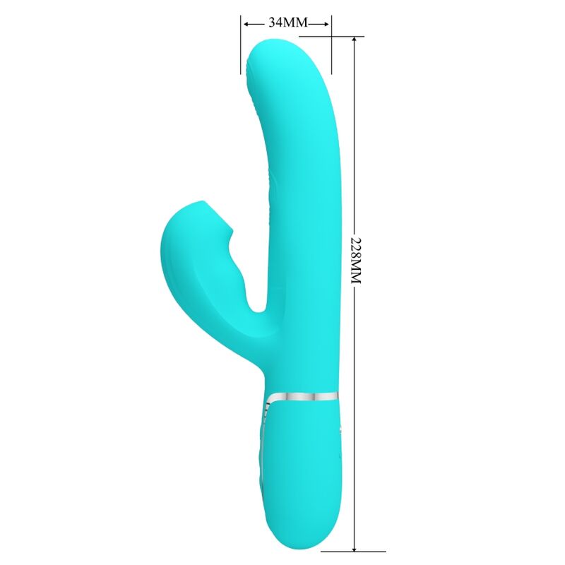 PRETTY LOVE - PERLITA 3 EN 1 VIBRADOR MULTIFUNCIÓN PUNTO G VERDE AGUA