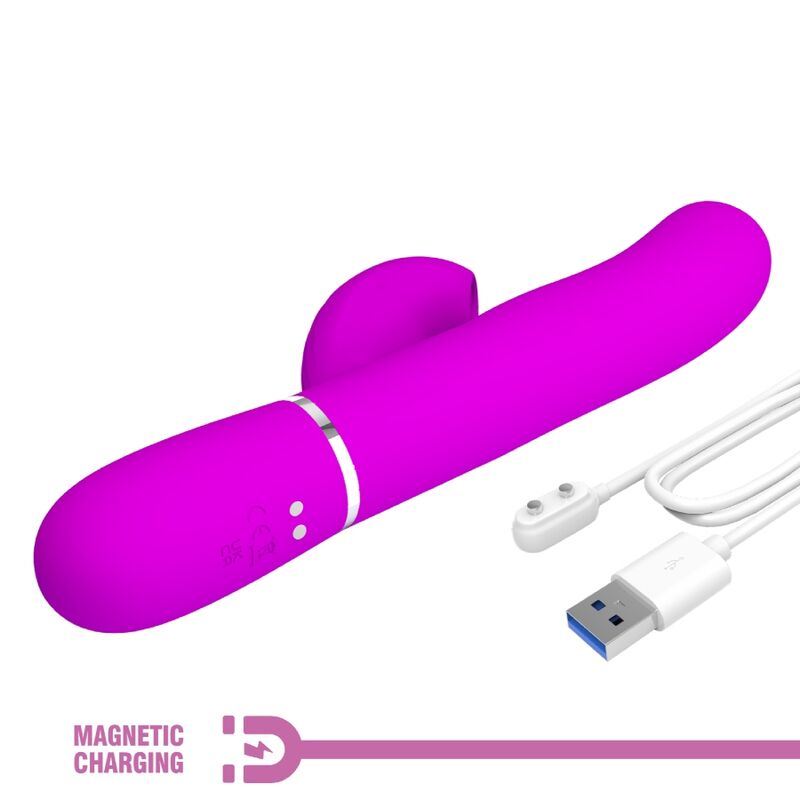 PRETTY LOVE - VIBRADOR PUNTO G MULTIFUNCIÓN 3 EN 1 PERLITA MORADO