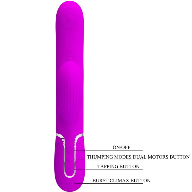 PRETTY LOVE - VIBRADOR PUNTO G MULTIFUNCIÓN 3 EN 1 PERLITA MORADO