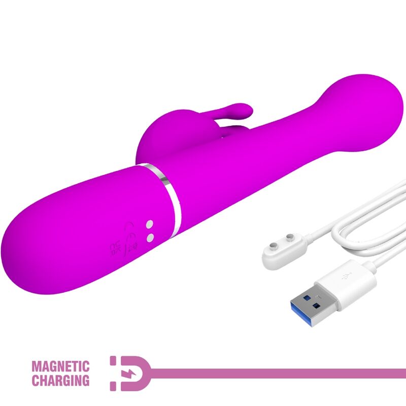 PRETTY LOVE - DEJON RABBIT VIBRADOR MULTIFUNCIÓN 3 EN 1 MORADO