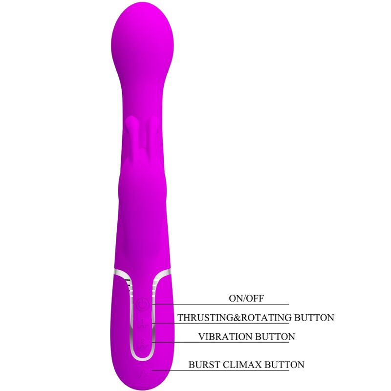 PRETTY LOVE - DEJON RABBIT VIBRADOR MULTIFUNCIÓN 3 EN 1 MORADO