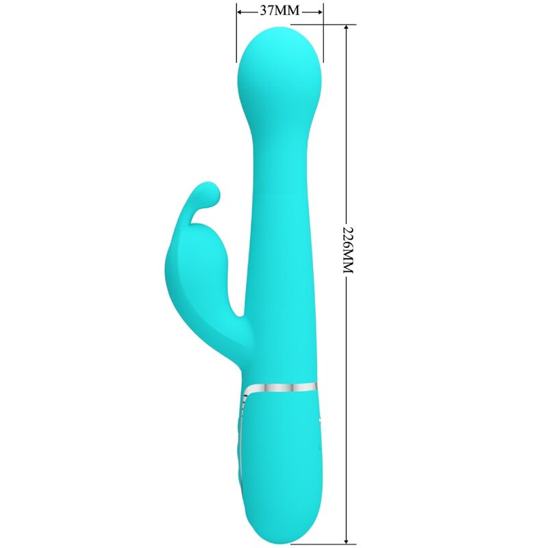 PRETTY LOVE - DEJON RABBIT VIBRADOR MULTIFUNCIÓN 3 EN 1 VERDE AGUA