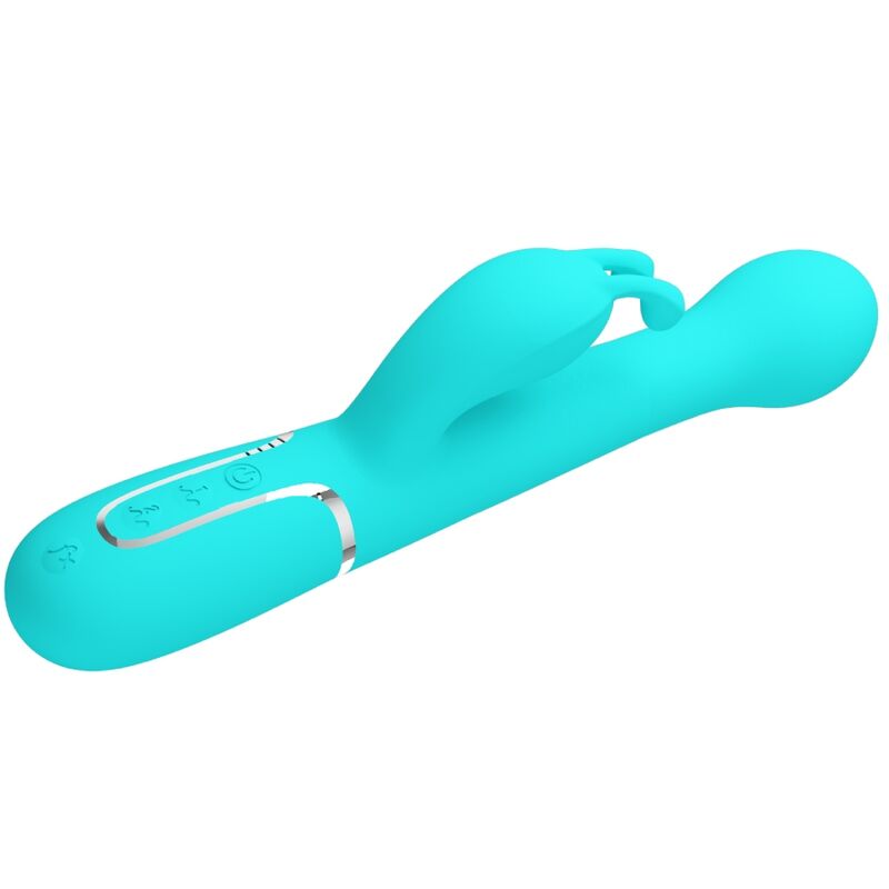 PRETTY LOVE - VIBRATEUR DEJON RABBIT 3 EN 1 MULTIFONCTION VERT AQUA