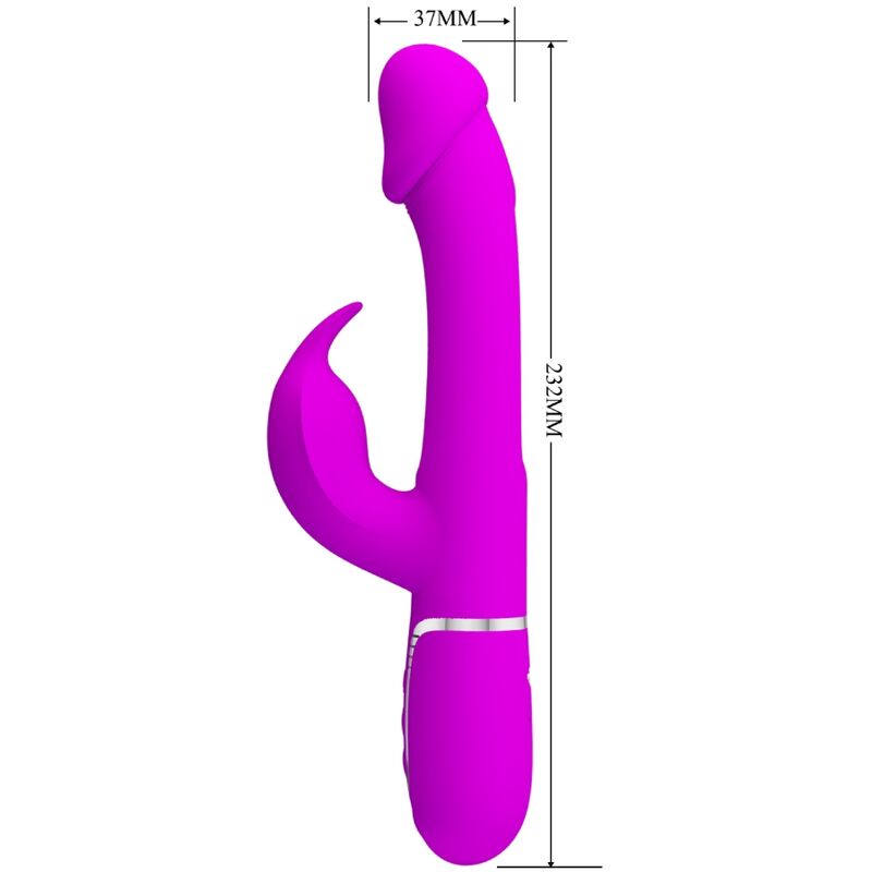 PRETTY LOVE - DEJON RABBIT VIBRADOR MULTIFUNCIÓN 3 EN 1 FUCSIA