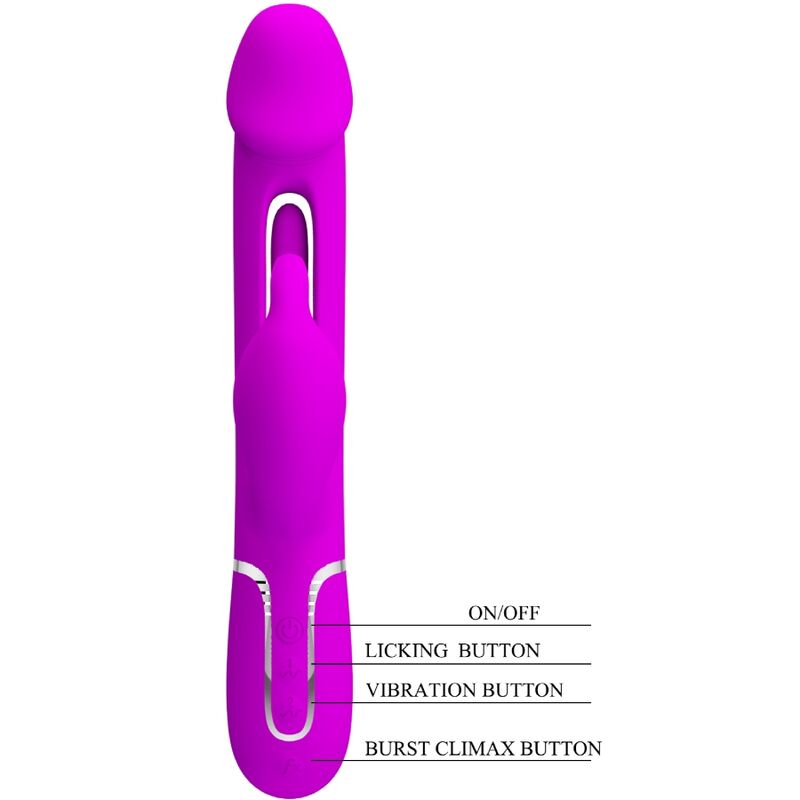 PRETTY LOVE - DEJON RABBIT VIBRADOR MULTIFUNCIÓN 3 EN 1 FUCSIA