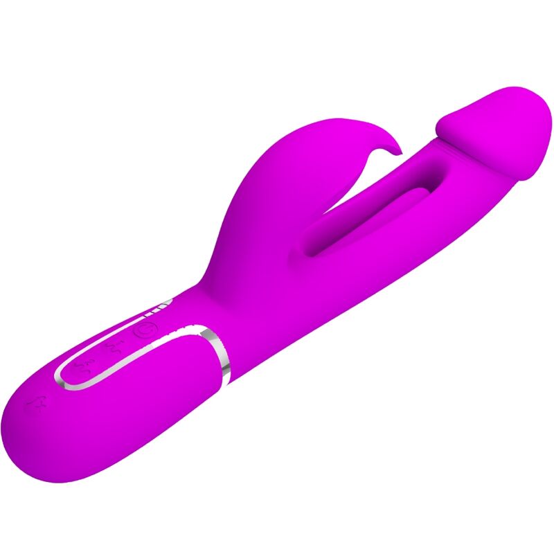 PRETTY LOVE - DEJON RABBIT VIBRADOR MULTIFUNCIÓN 3 EN 1 FUCSIA