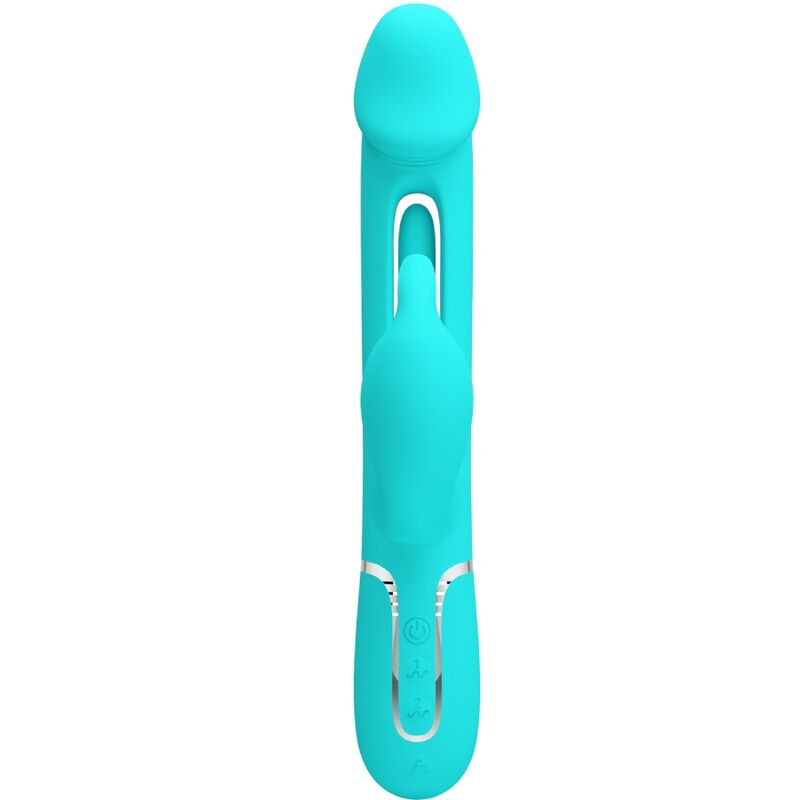 PRETTY LOVE - VIBRATEUR DEJON RABBIT 3 EN 1 MULTIFONCTION VERT AQUA