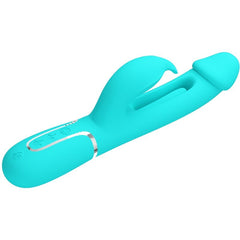 PRETTY LOVE - DEJON RABBIT VIBRADOR MULTIFUNCIÓN 3 EN 1 VERDE AGUA