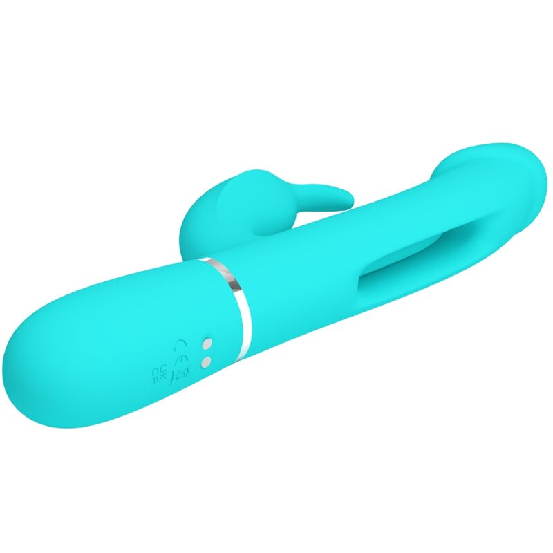 PRETTY LOVE - VIBRATEUR DEJON RABBIT 3 EN 1 MULTIFONCTION VERT AQUA