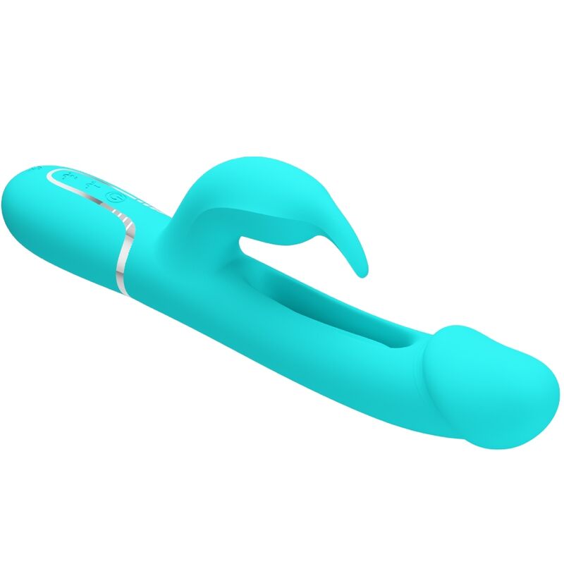 PRETTY LOVE - DEJON RABBIT VIBRADOR MULTIFUNCIÓN 3 EN 1 VERDE AGUA