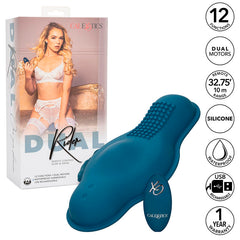 CALEXOTICS - MASAJEADOR RIDER DOBLE MOTOR MANDO A DISTANCIA AZUL
