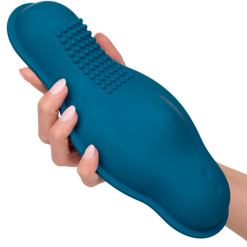 CALEXOTICS - RIDER MASSAGER DOUBLE MOTEUR TÉLÉCOMMANDE BLEU