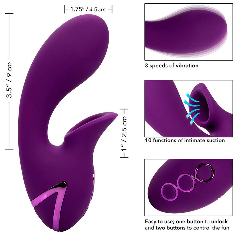 CALEXOTICS - HUNTINGTON BEACH HEARTBREAKER STIMULATOR AND SUCKER PURPLE BY CALIFORNIA DREAMING