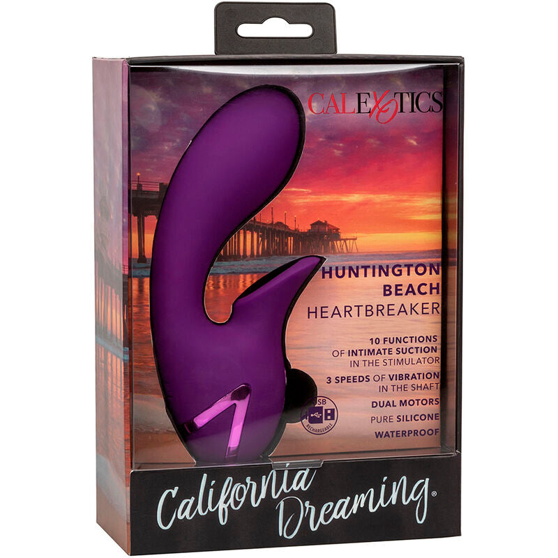 CALEXOTICS - HUNTINGTON BEACH HEARTBREAKER STIMULATOR AND SUCKER PURPLE BY CALIFORNIA DREAMING