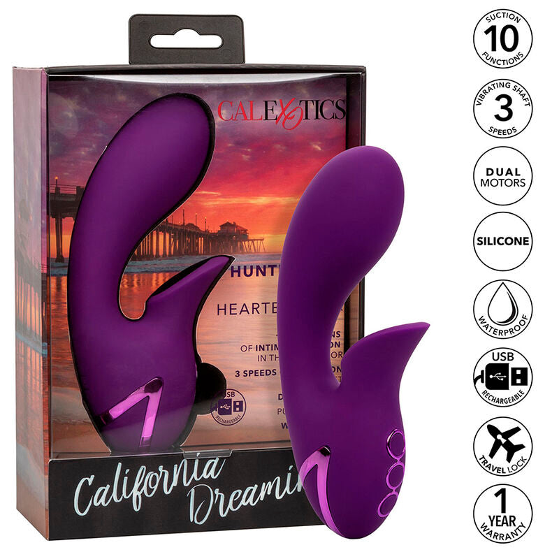 CALEXOTICS - HUNTINGTON BEACH HEARTBREAKER STIMULATOR AND SUCKER PURPLE BY CALIFORNIA DREAMING