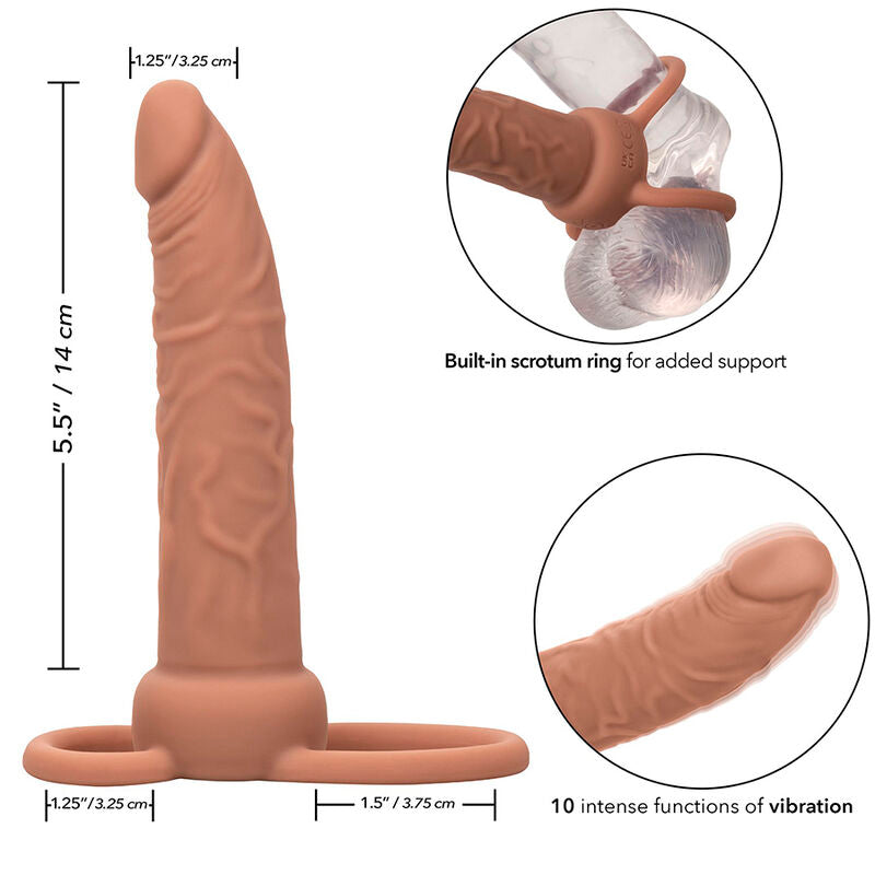 CALEXOTICS - PERFORMANCE MAXX RECHARGEABLE DOUBLE PENETRATOR BROWN SKIN