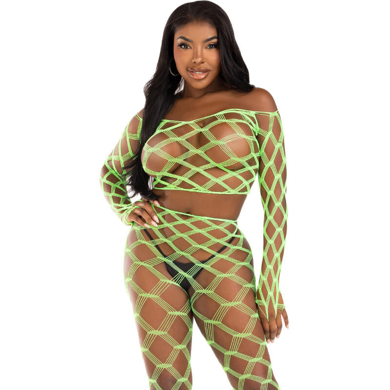 LEG AVENUE - GREEN HARDCORE TOP &amp; LEGGINS