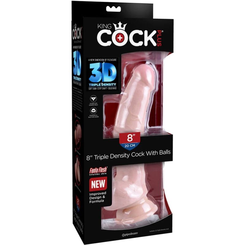 KING COCK - DILDO TRIPLE DENSIDAD 18,4 CM