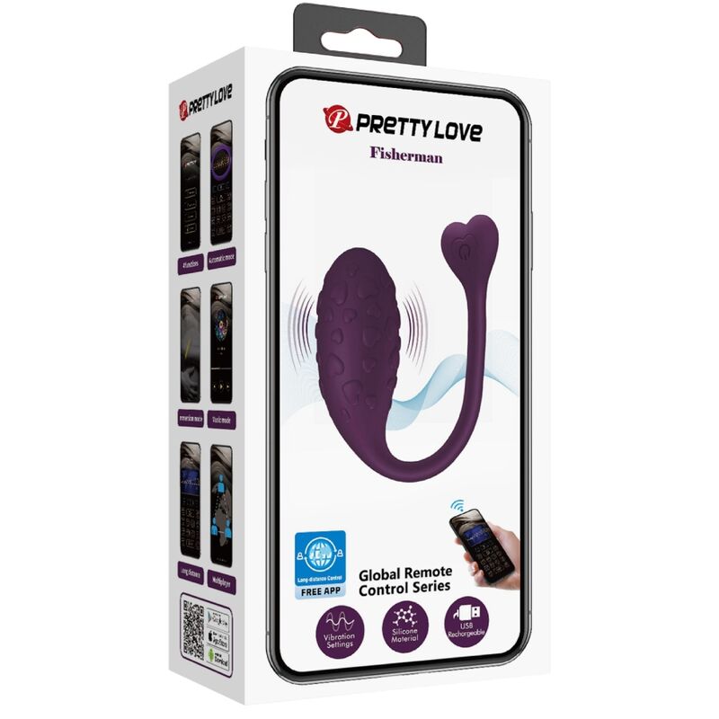 PRETTY LOVE - FISHERMAN OEUF VIBRANT CONTRÔLÉ PAR APPLICATION LILA