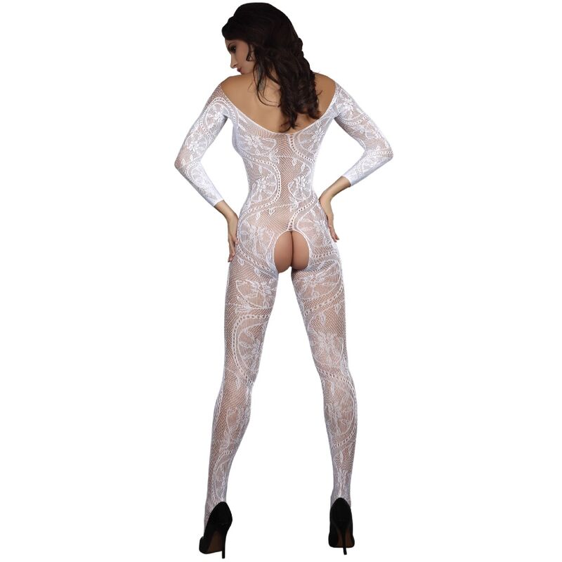 LIVCO CORSETTI FASHION - ZITA LC 17199 BODYSTOCKING CROCHLESS WHITE ONE SIZE