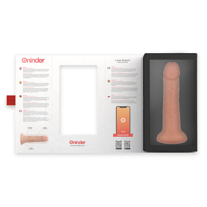 ONINDER - LARGE DILDO VIBRATOR BOGOTÁ 9 SPEEDS NATURAL 22 CM -O- 4.5 CM - FREE APP