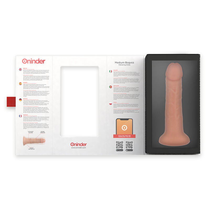 ONINDER - BOGOTÁ MEDIUM VIBRATOR DILDO 9 SPEEDS NATURAL 20 CM -O- 4.2 CM - FREE APP