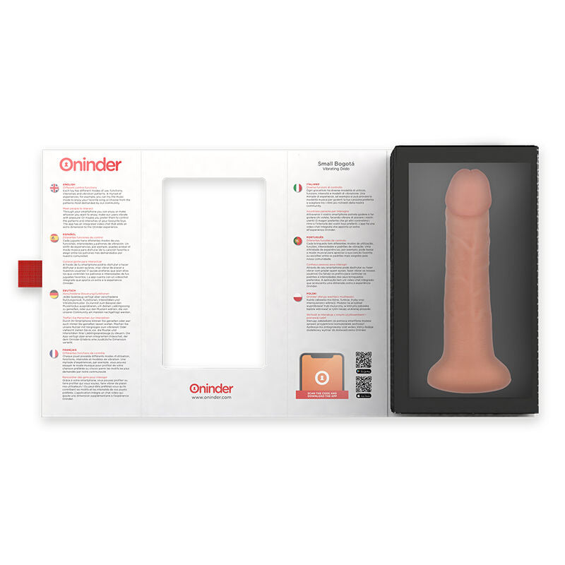 ONINDER - SMALL DILDO VIBRATOR BOGOTÁ 9 SPEEDS NATURAL 17.5 CM -O- 4 CM - FREE APP