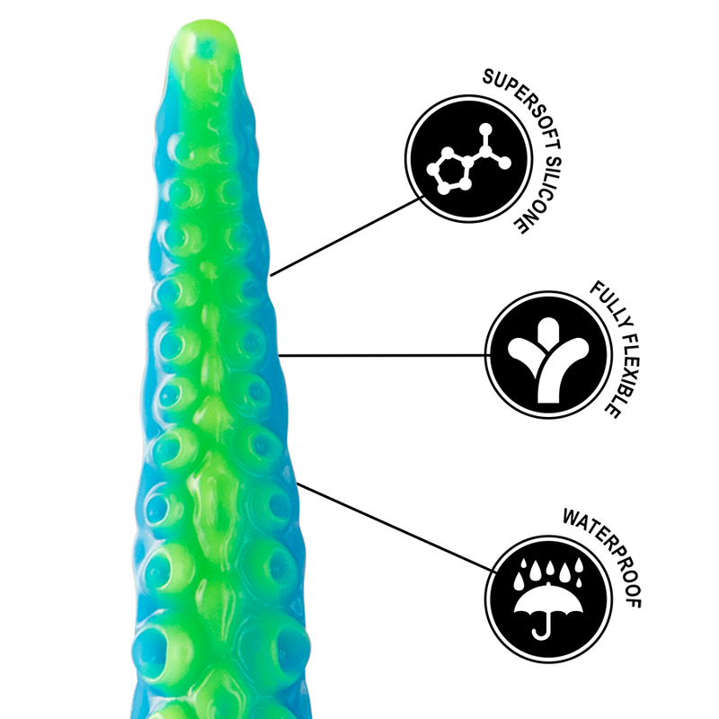 EPIC - DILDO TENTÁCULO FLUORESCENTE SCYLLA DELGADO TAMAÑO PEQUEÑO