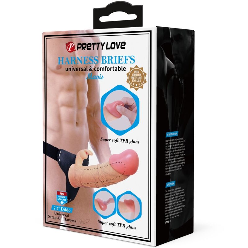 PRETTY LOVE - MAVIS UNIVERSAL PANTIES HARNESS WITH DILDO 19 CM NATURAL