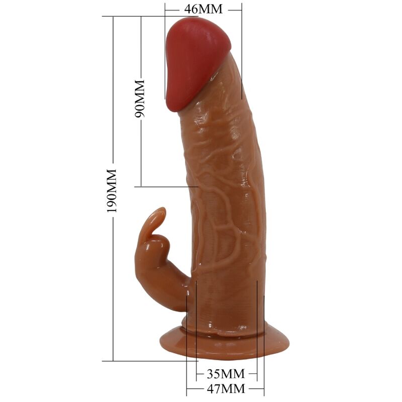 PRETTY LOVE - MARION UNIVERSAL HARNESS BROWN WITH VIBRATING DILDO 19 CM