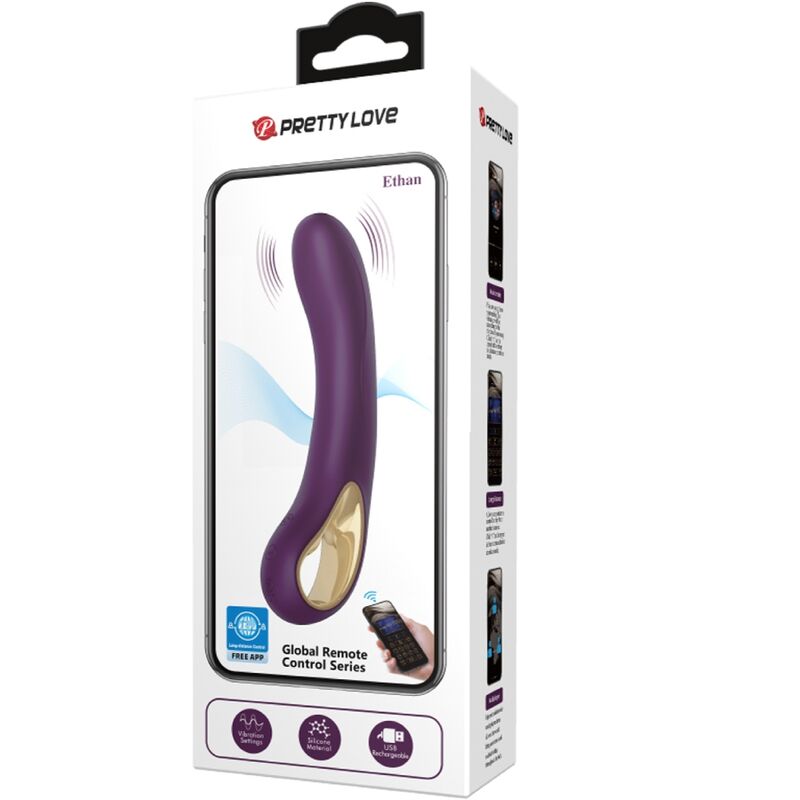 PRETTY LOVE - ETHAN RECHARGEABLE VIBRATOR PURPLE