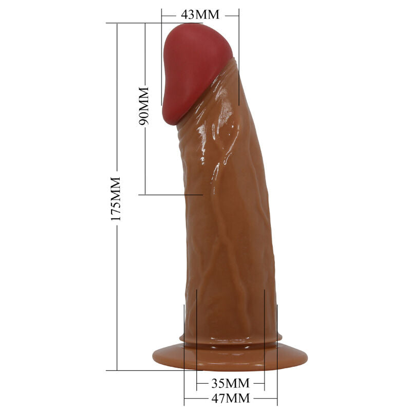 PRETTY LOVE - STARKS SLIP HARNAIS DILDO VIBRANT MULTI-VITESSES 17,5 CM MARRON CLAIR