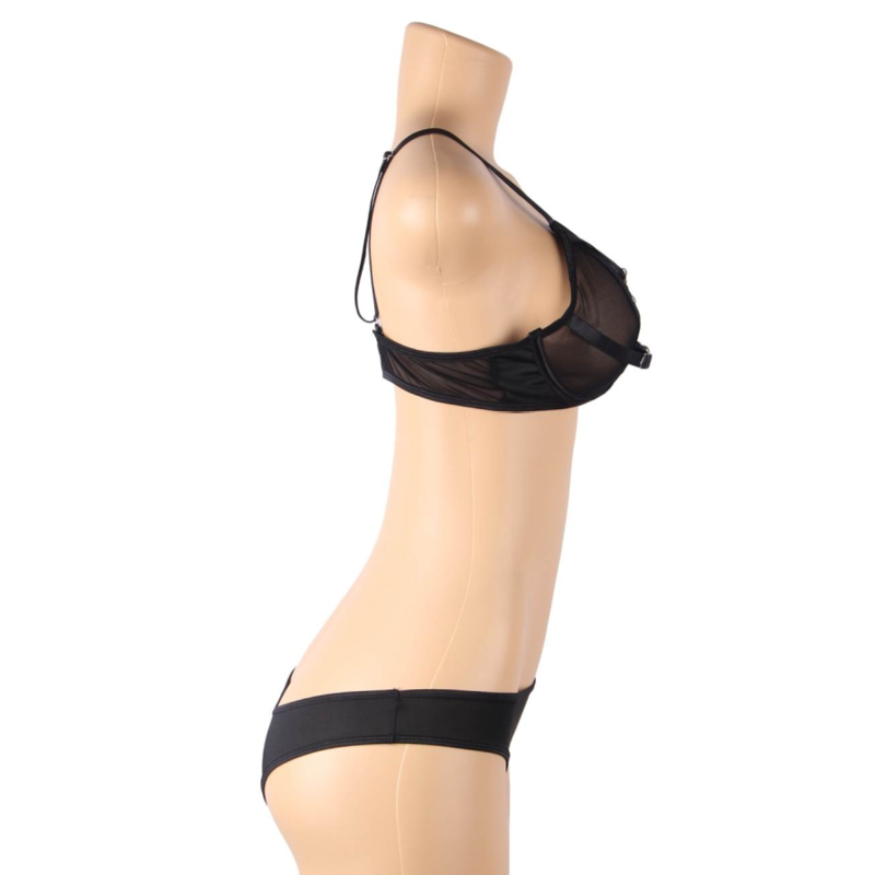 SUBBLIME - TWO PIECE SET OF SHEER BRA AND BANDS S/M