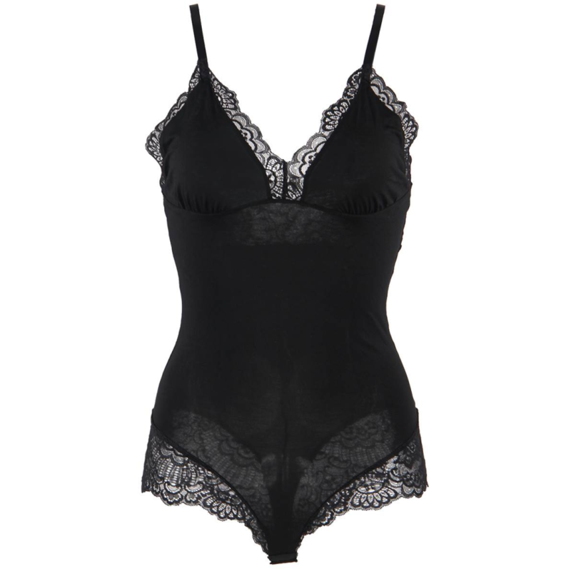 SUBBLIME - TEDDY DÉTAIL DENTELLE FLORALE NOIR S/M