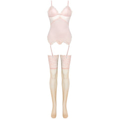 LIVCO CORSETTI FASHION - ENSEMBLE PERSINNE PÊCHE CORSET + CULOTTE + BAS
