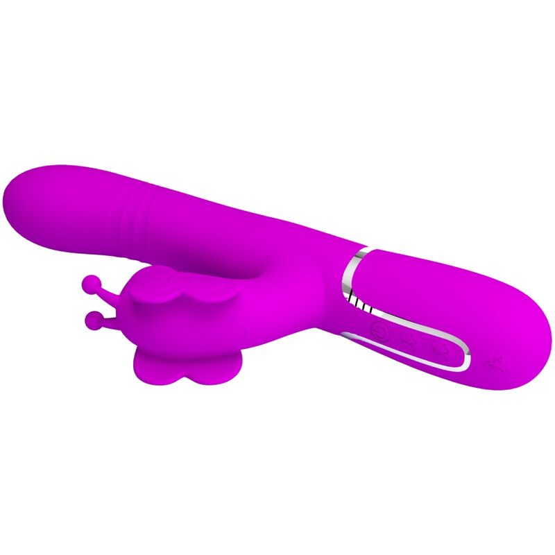 PRETTY LOVE - VIBRADOR MULTIFUNCIÓN 4 EN 1 CONEJO MARIPOSA FUCSIA