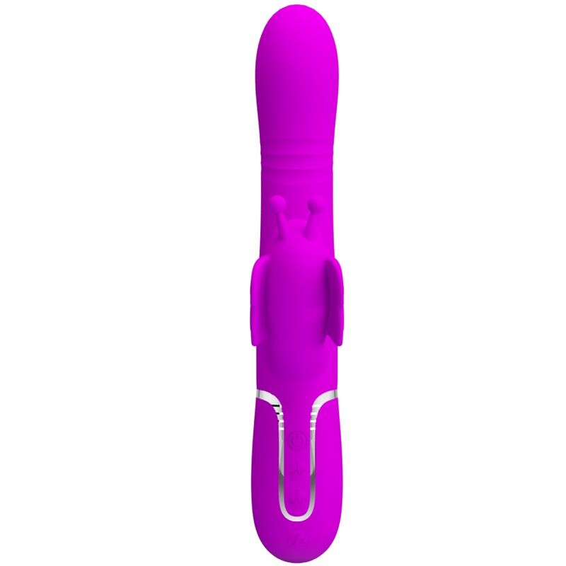 PRETTY LOVE - 4 IN 1 MULTIFUNCTIONAL RABBIT VIBRATOR FUCHSIA BUTTERFLY