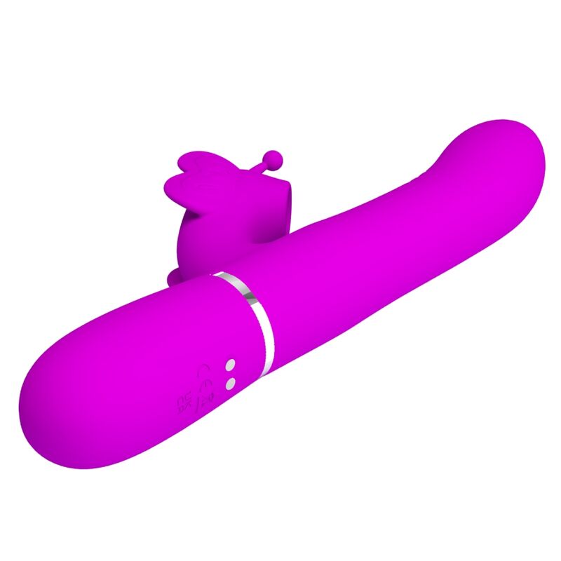 PRETTY LOVE - 4 IN 1 MULTIFUNCTIONAL RABBIT VIBRATOR FUCHSIA BUTTERFLY