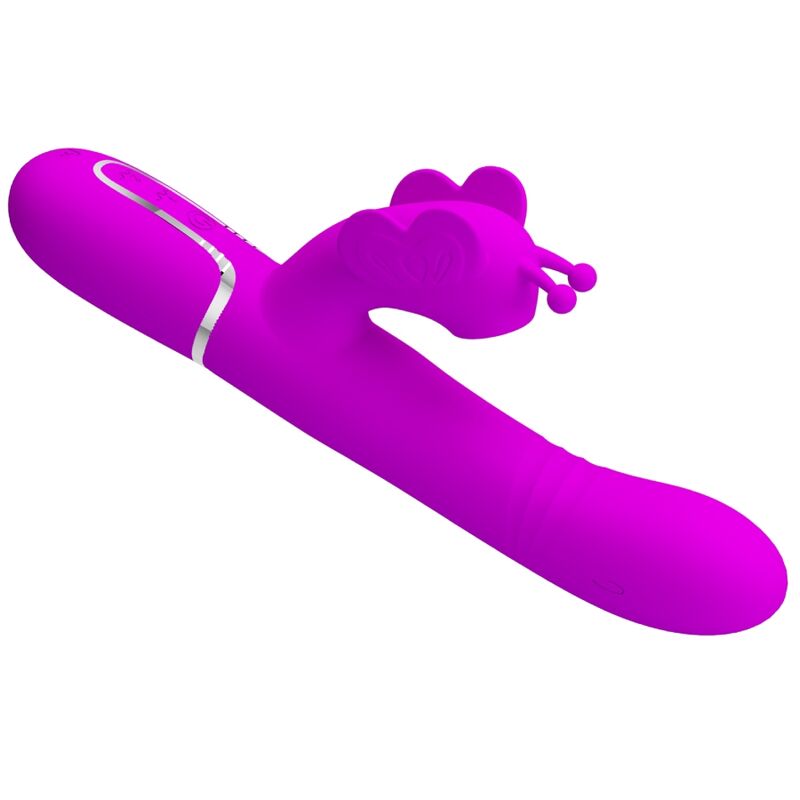 PRETTY LOVE - 4 IN 1 MULTIFUNCTIONAL RABBIT VIBRATOR FUCHSIA BUTTERFLY